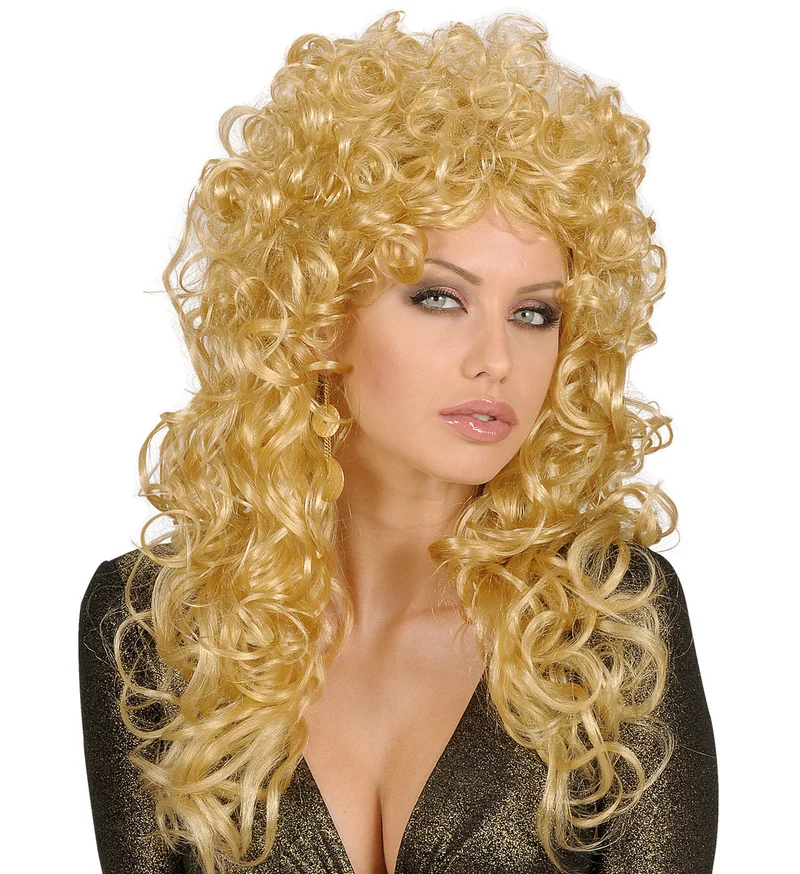 pruik krulpruik beauty blond