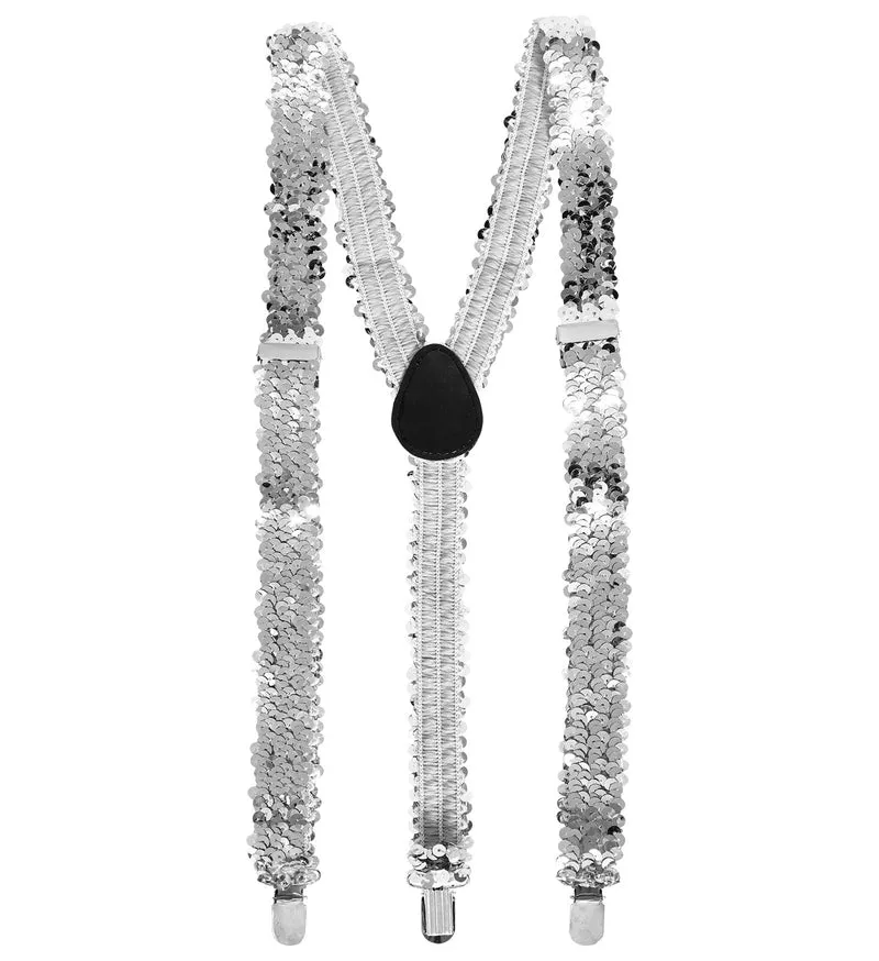 bretel pailletten zilver