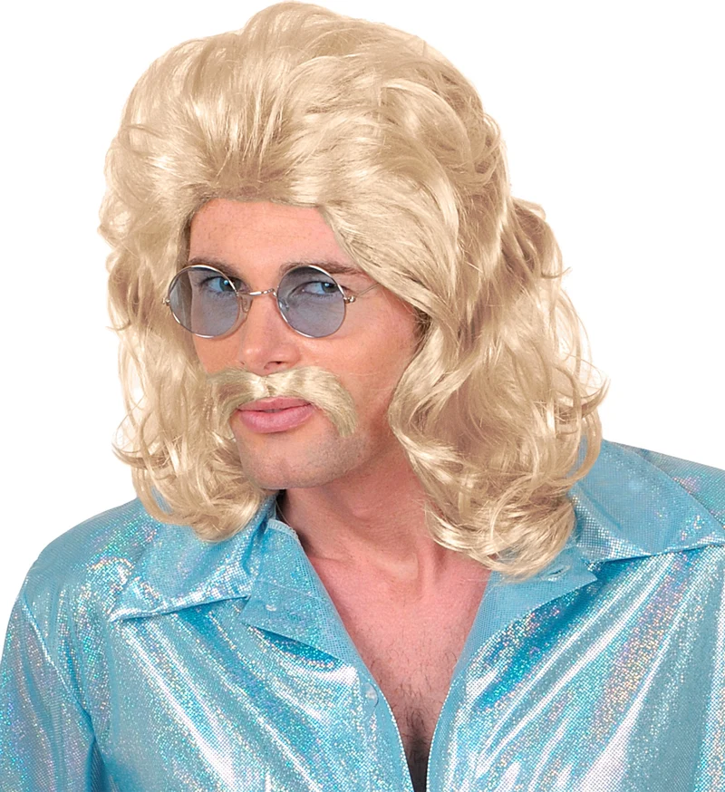 pruik 70s man blond