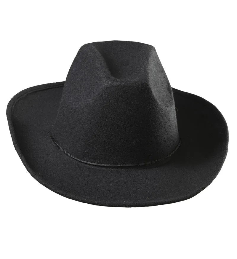 cowboyhoed zwart wol