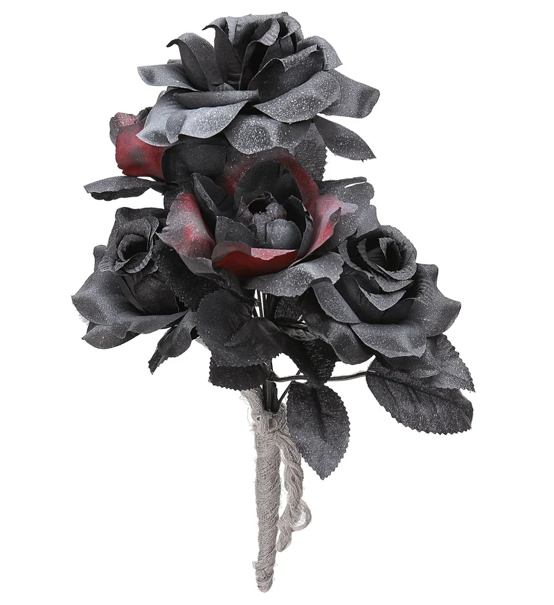 Boeket met zwarte rozen