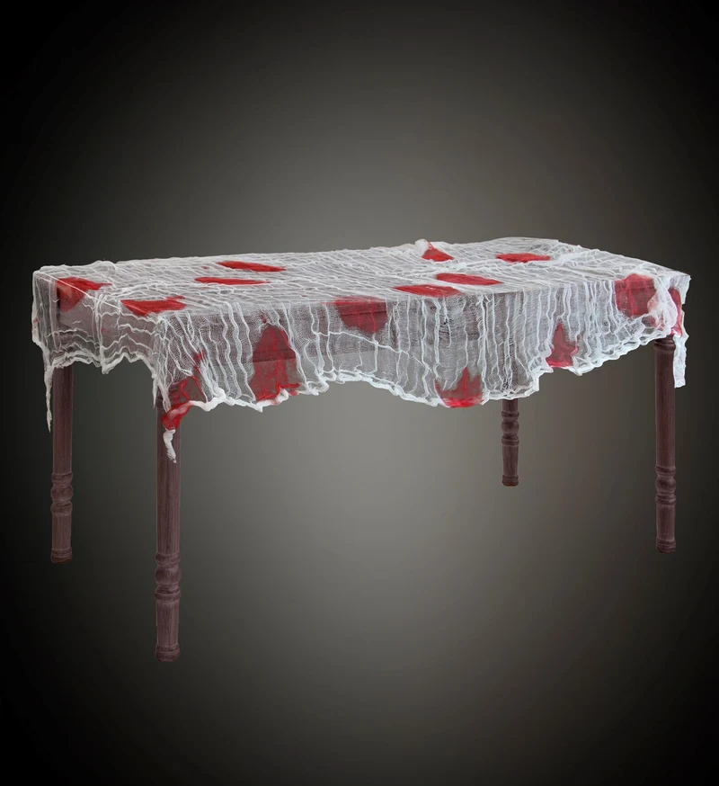 Tafelkleed van gaas met bloed 180x80cm
