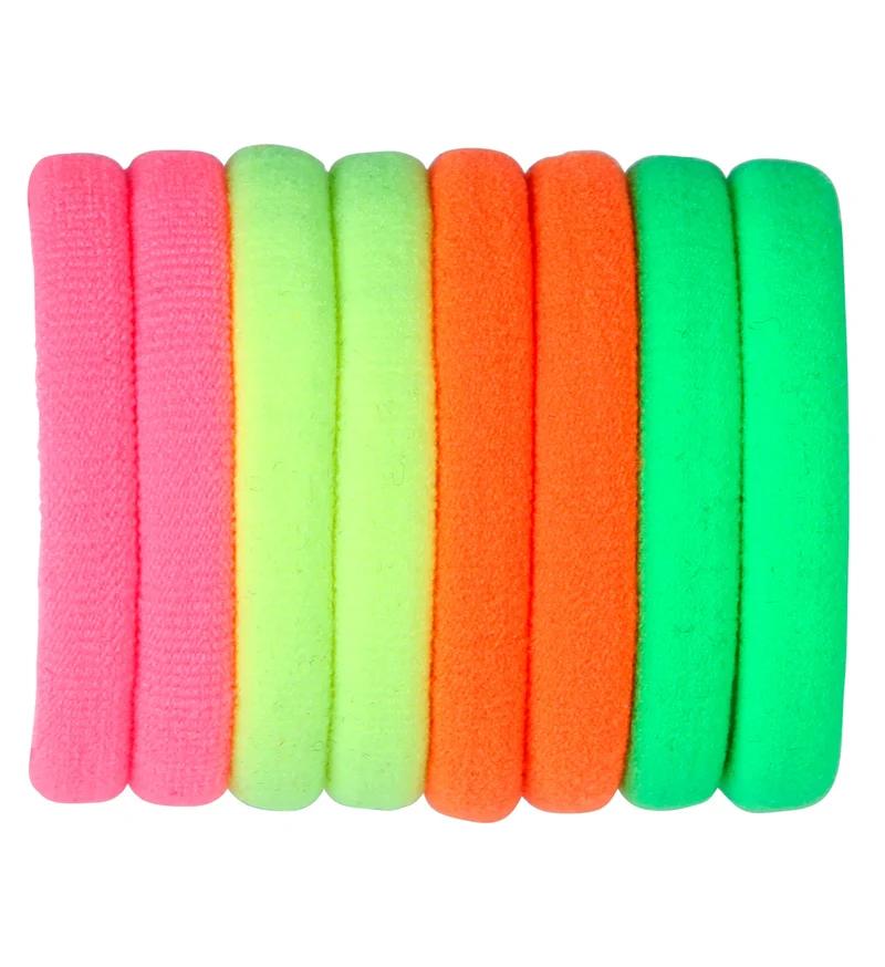 Neon kleurige haar elastiekjes jaren 80
