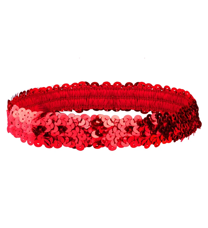 Hoofdband Charleston pailletten rood