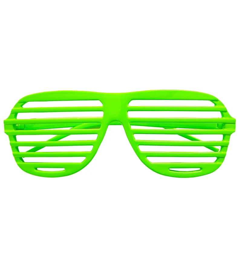 Neon groene bril met luikjes