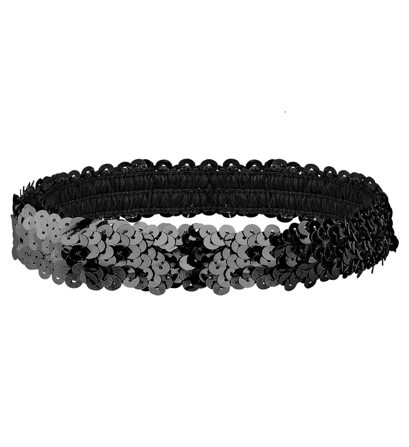 Pailletten hoofdband Charleston zwart