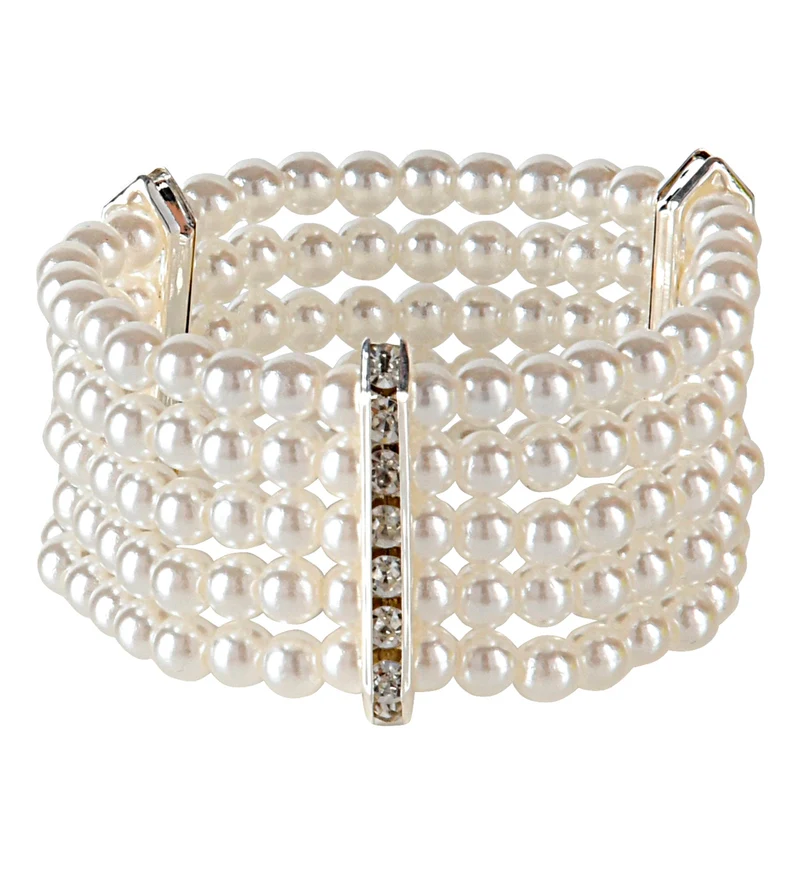Strass armband met parels