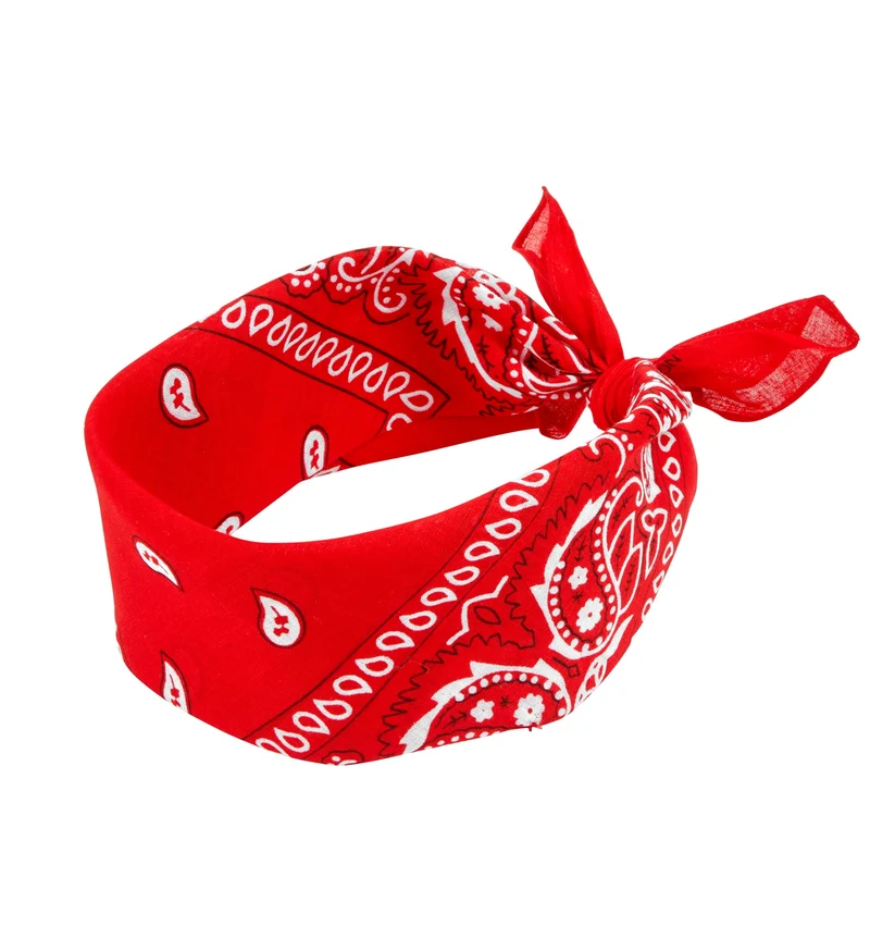 Hoofdband bandana rood met motief