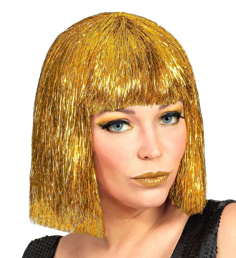Gouden glitter pruik Vegas