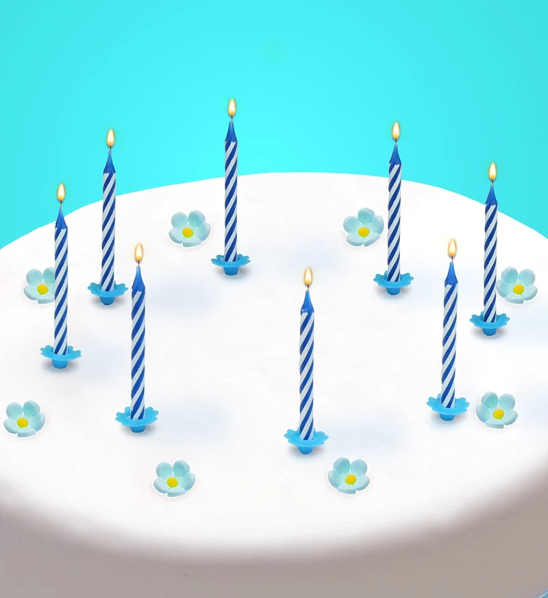 Blauwe kaarsjes happy birthday