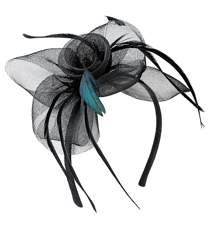 Diadeem zwarte bloem