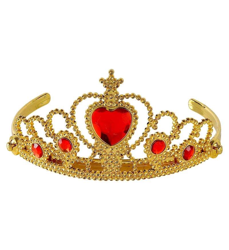 Gouden tiara met rode stenen