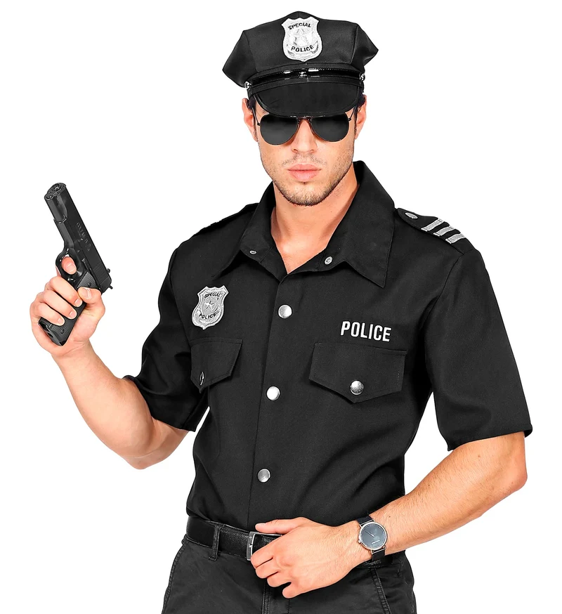 Zwart politie agent shirt