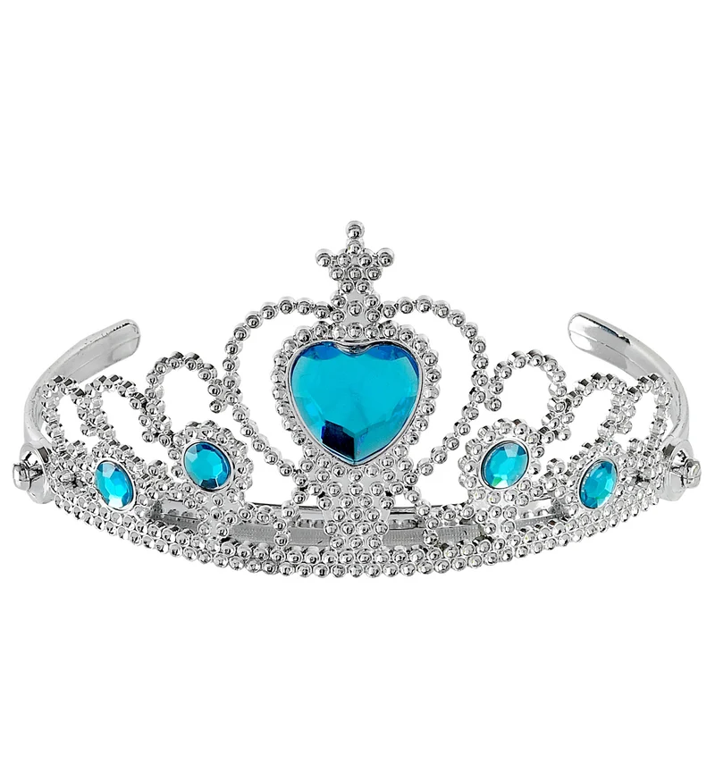 Zilveren tiara met turquoise steentjes
