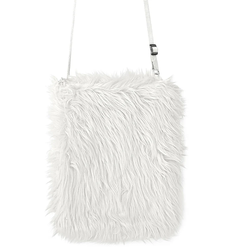 Witte pluche handtas