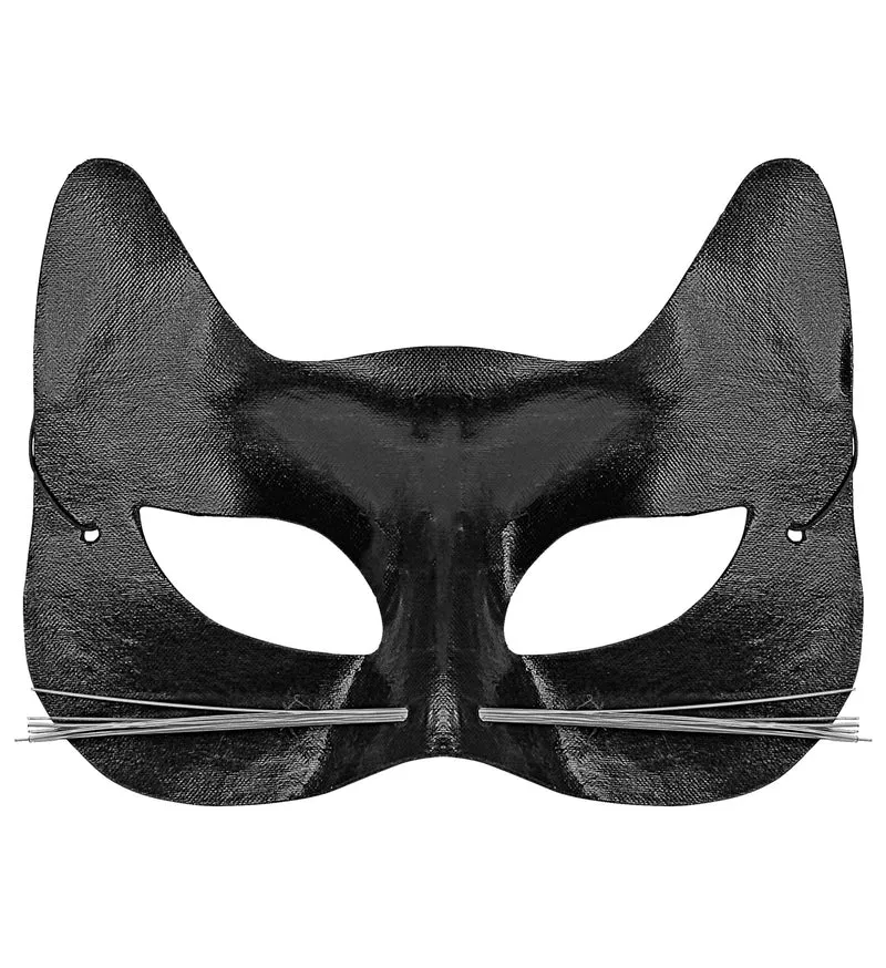 Zwart katten oogmasker