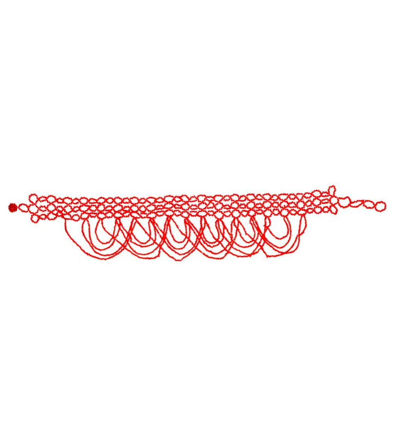 Rode Choker Met Pareltjes