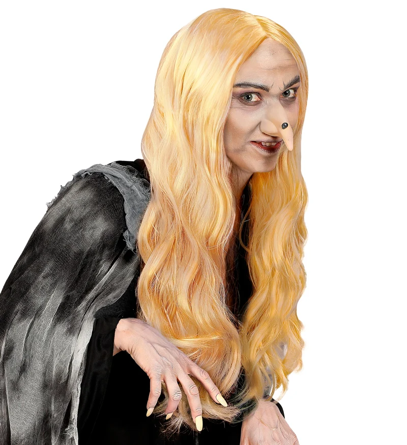 Pruik Heks Morgana Blond (In Plastic Doos)