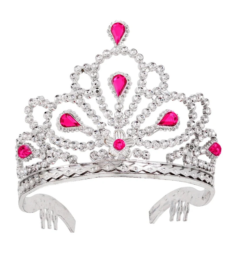 Zilveren tiara met steentjes Rina