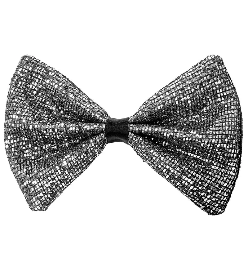 Vlinderdas glitter Sheldon zilver